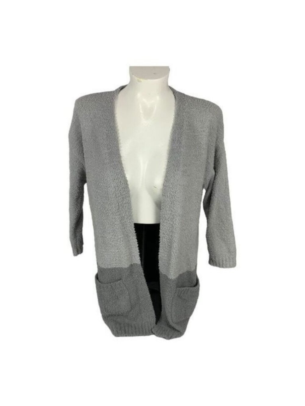 Thread & Supply Womens Open Front Cardigan OSFM Gray Pockets Cozy Design